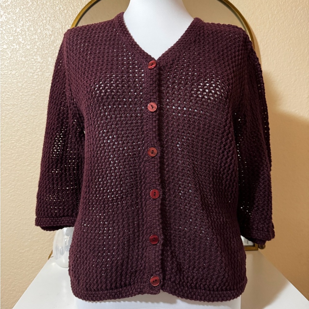 Christopher & Banks Deep Burgundy Cardigan